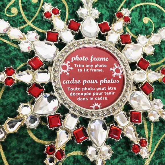 Snowflake Red White Jewels Photo Frame - Picture 3 of 7